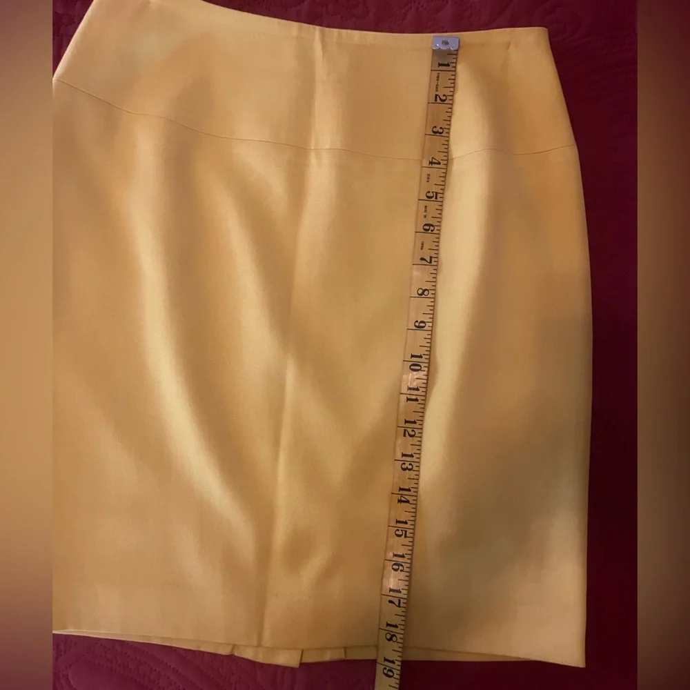 🛍️3 For $10🛍️Andrea Behar Beautiful Sunny Lemon Yellow Mini Pencil Skirt, Sz 4
